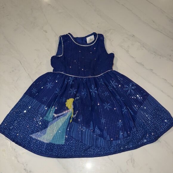 Disney Other - Disney Brand Sequined Elsa Dress Lined Sz 2